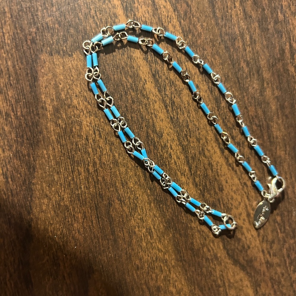 Elegant Silver and Blue Chain versatile anklet/necklace